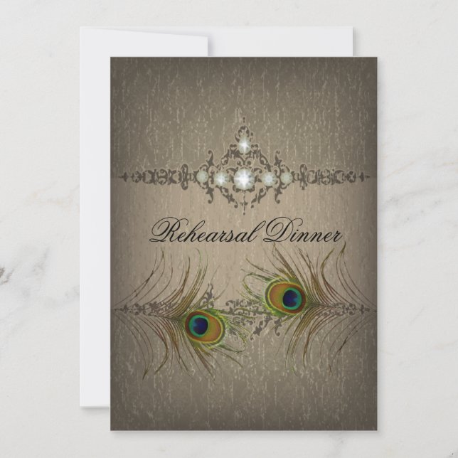Vintage peace bröllop Rehearsal Dinner Inbjudan (Framsida)