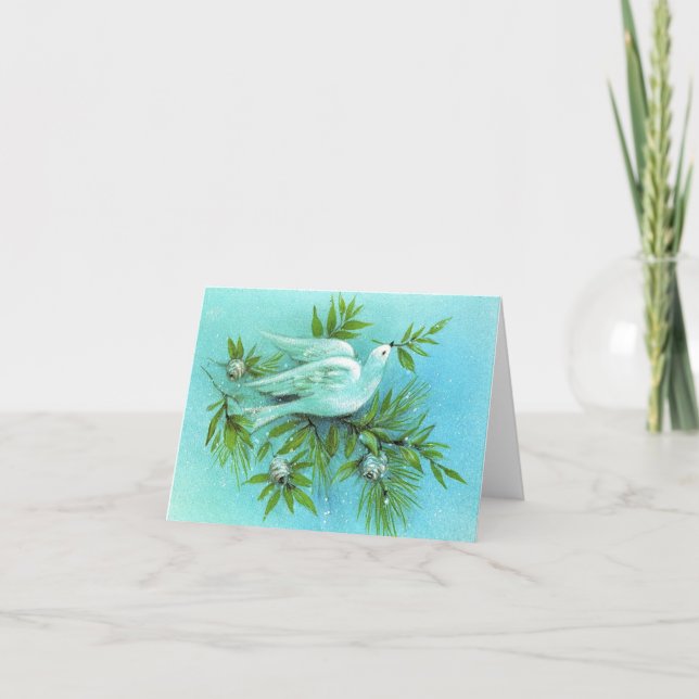 Vintage Peace Dove-julkort Kort (Framsida)