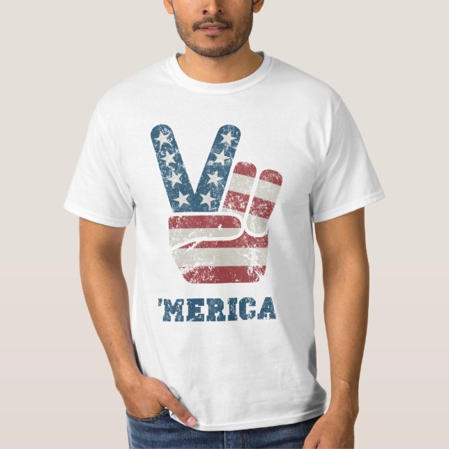 Vintage Peace "Merica T-Shirt (Framsida)