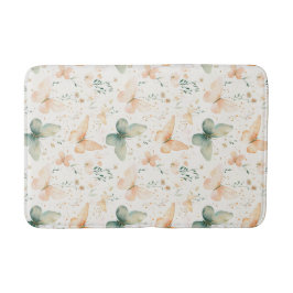 Vintage Peach and Mint Butterfly Watercolor Badrumsmatta