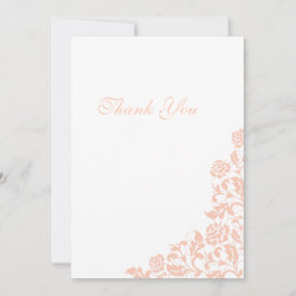 Vintage Peach Blommigt Ro Snöre Bröllop Tack Kort