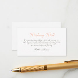 Vintage Peach Blommigt Ro Snöre Wishing well en Tilläggskort