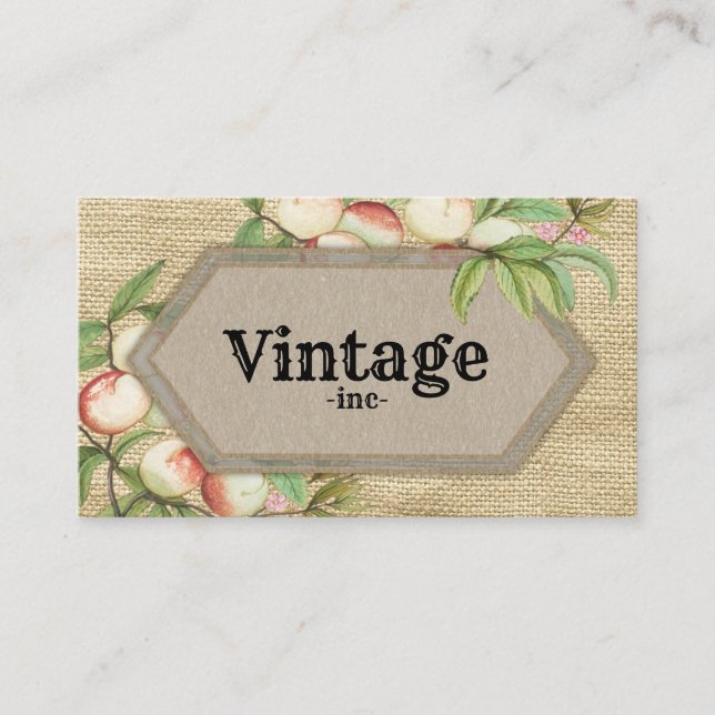 Vintage Peach Farmstand Visitkort (Framsida)
