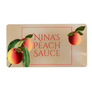 Vintage Peach Food Label Fraktsedel
