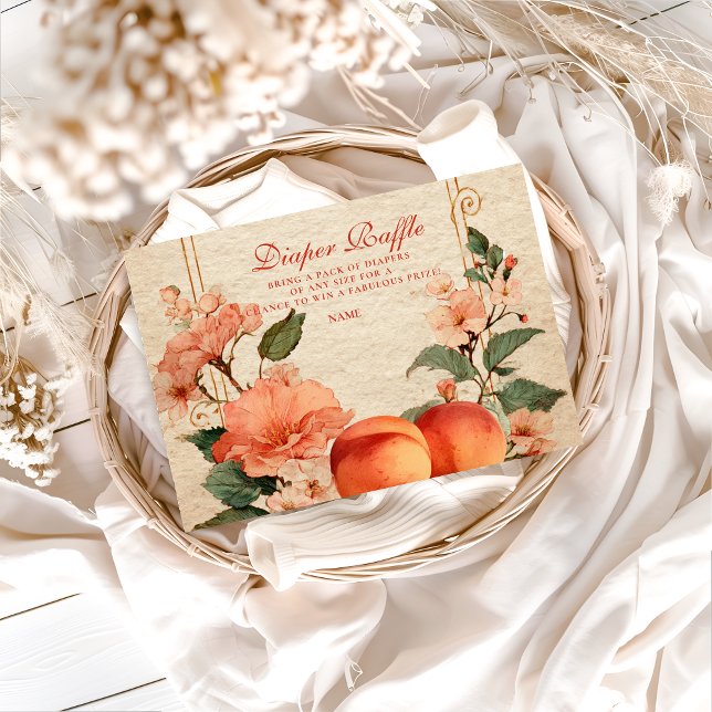 Vintage Peach Garden Botanisk Blomsterlotteri  Tilläggskort (Skapare uppladdad)