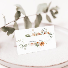 Vintage Peach Garden Foldad Bröllop-platskort Placeringskort