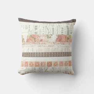 Vintage Peach och Brown Music Kudde