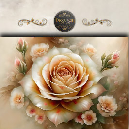 Vintage Peach Rose Dekoupage