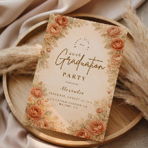 Vintage Peach Rose Graduation Party