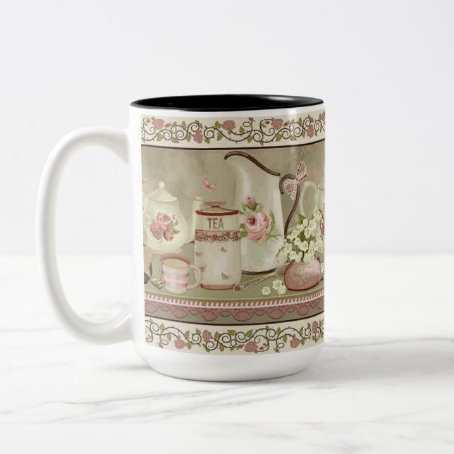 Vintage Peach Tea & Ro Mugg (Vänster)