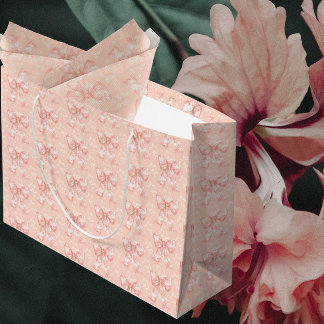 Vintage Peachy Floral Toile Bows