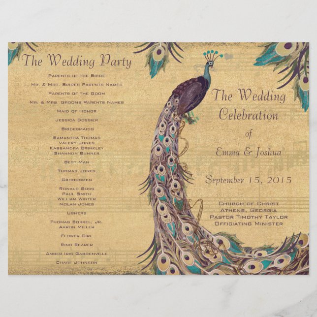 Vintage Peacock Eggplant Program Cover (Framsida)