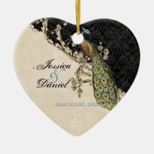 Vintage Peacock & Etchings julprydnad Julgransprydnad Keramik