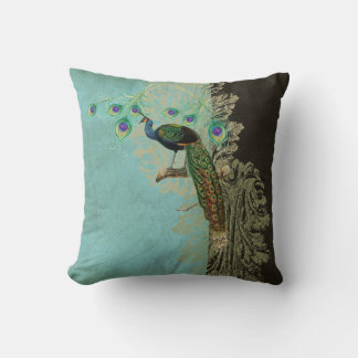 Vintage Peacock Feathers Etchings - Köksdäck Kudde