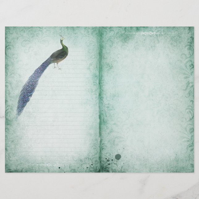 Vintage Peacock Journal Page (Framsida)