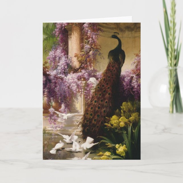 Vintage Peacock Kort (Framsida)