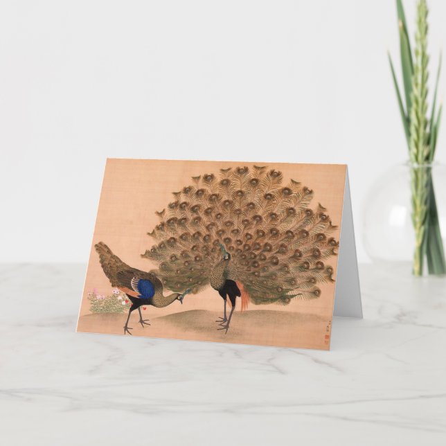 Vintage Peacock Kort (Framsida)