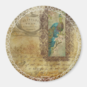 Vintage Peacock Magnet
