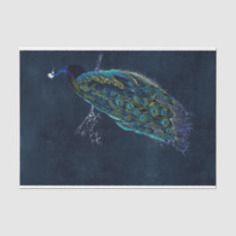 Vintage Peacock Midnight Blue Decoupage