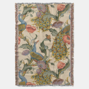 Vintage Peacock Mönster Colorful Art Filt