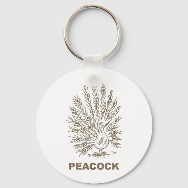 Vintage Peacock Nyckelring (Framsida)