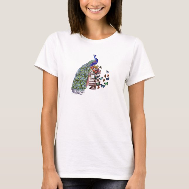 Vintage Peacock på bur Tee (Framsida)
