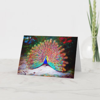 Vintage Peacock Painting Kort