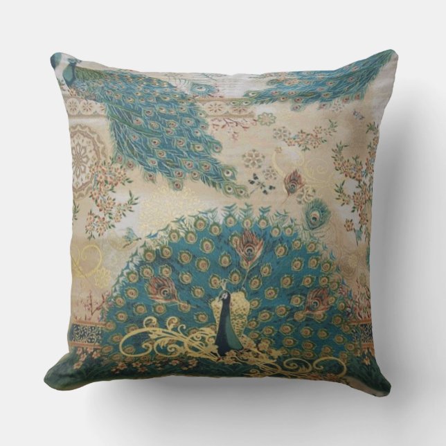 Vintage Peacock - Pillow Kudde (Framsida)