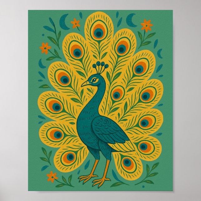 Vintage Peacock Poster (Framsidan)