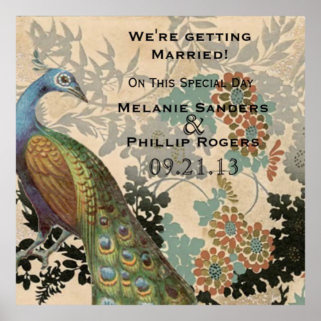 Vintage Peacock Poster (Framsidan)