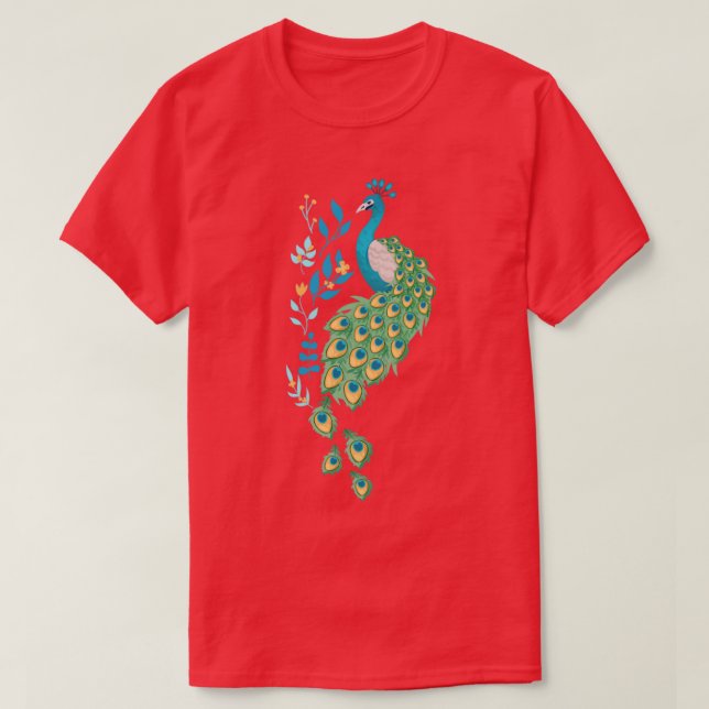 Vintage Peacock T Shirt (Design framsida)