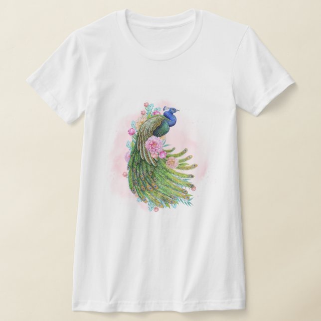 Vintage Peacock T‑Shirt T Shirt (Laydown)