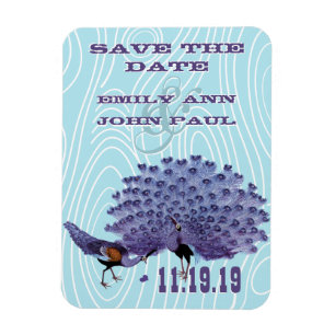 Vintage Peacock Woodgrain Spara datum Magnet