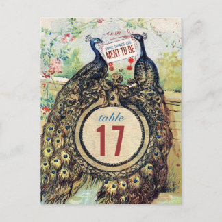 Vintage Peacocks in A Romantic Garden Vykort