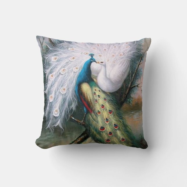 Vintage Peacocks Kiss Kudde (Framsida)