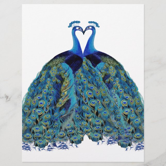 Vintage Peacocks Kissing Wedding Gifts (Framsida)