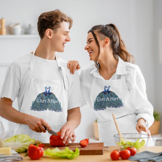 Vintage Peacocks Kissing Wedding Gifts Förkläde (Skapare uppladdad)