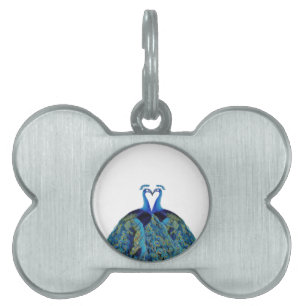 Vintage Peacocks Kissing Wedding Gifts Namnbricka Husdjur