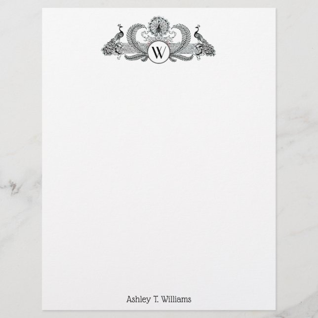 Vintage Peacocks Monogram (Framsida)