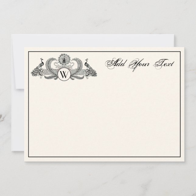 Vintage Peacocks Monogram Ivory BG (Framsida)