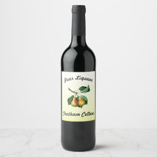 Vintage Pear Vinflaska Etikett