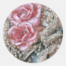 Vintage Pearls och Rosa ros Mönster