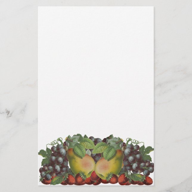 Vintage Pears Graphiberry Fruit Stationery Brevpapper (Framsida)