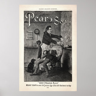 Vintage Pear's Soap Ad från 1888 Poster
