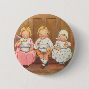Vintage Pease Porridge Hett Childrens Nursery Rhym Knapp