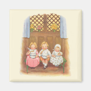 Vintage Pease Porridge Hot Barnramsa för barn Magnet