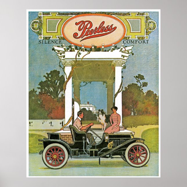Vintage Peerless Automobile Ad Poster (Framsidan)