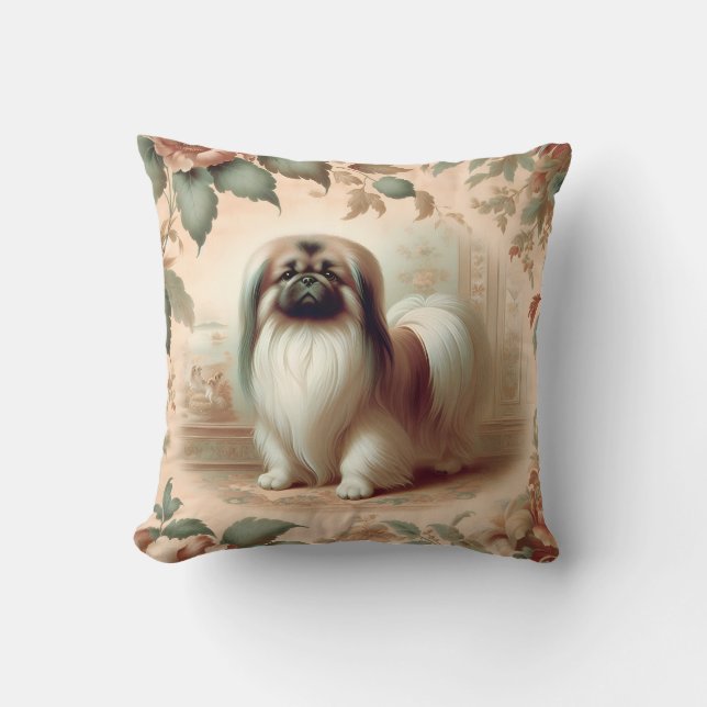 Vintage Pekingese dekorativ kudde (Framsida)