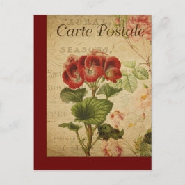 Vintage Pelargonium med botaniskt Fransk Vykort