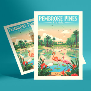 Vintage Pembroke Gräs Florida Vykort